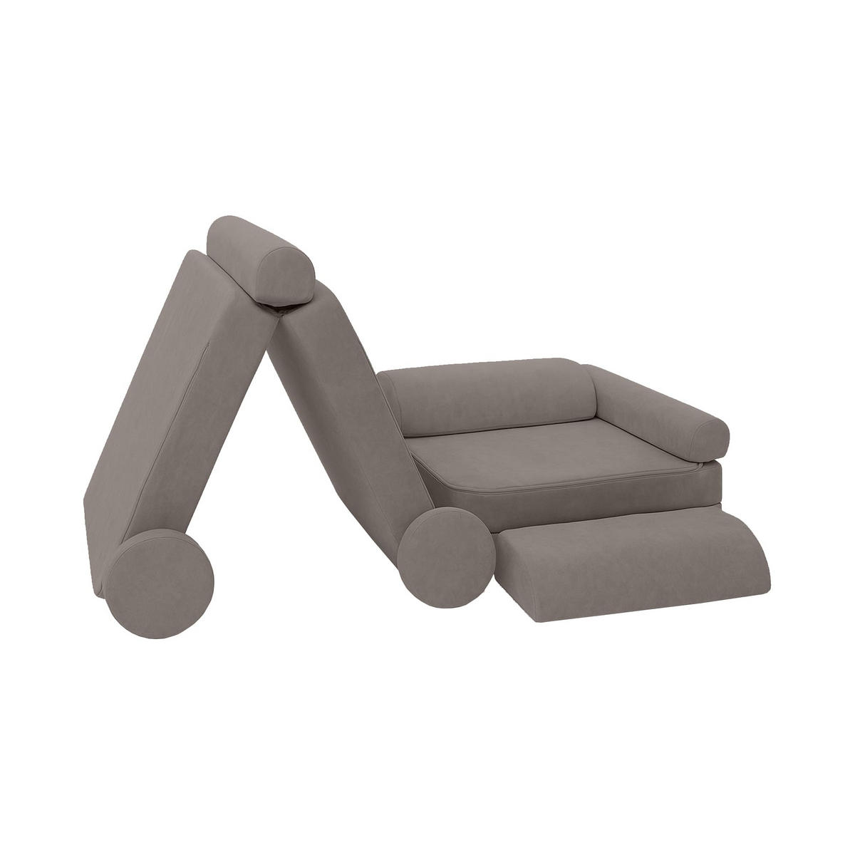 MODULARES Kindersofa aus Schaumstoff – weiches 4-in-1 Spielsofa für Kinderzimmer - Braun, Textil (160/50/76cm) - Bees & Blooms