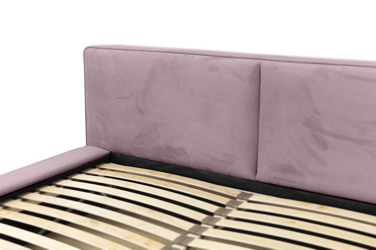 POLSTERBETT Lexie In Riviera - Rosa, Holzwerkstoff/Textil (140/200cm) - Fun Möbel