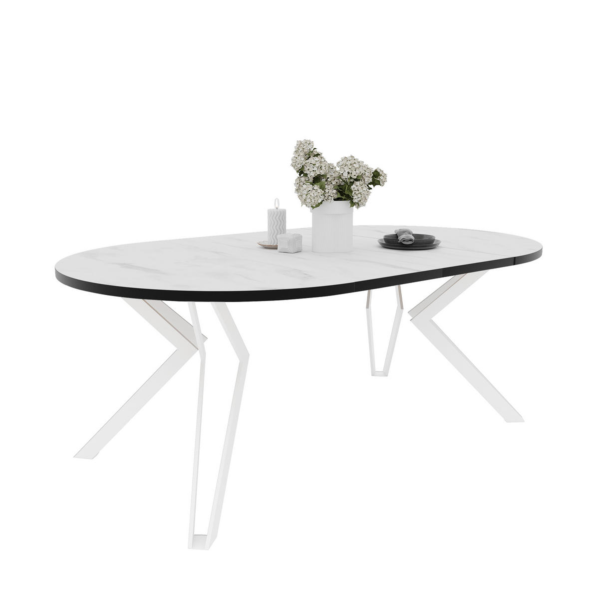 ESSTISCH ausziehbar aus MDF, Weiß - Weiß, Holzwerkstoff (100/100/76cm) - Idohome