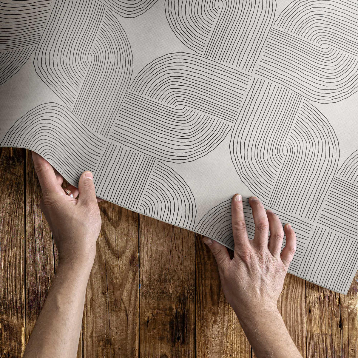 TEPPICH 120x180 cm Linearer Zopf Vintage Muster - Beige, Kunststoff (120/180cm) - Wallfluent