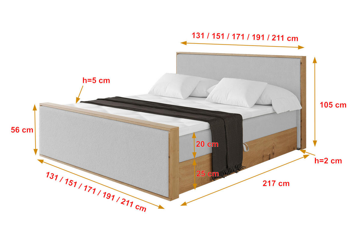 BOXBETT LOLLI9 -Z 200x200 - H4 Hellgrau - Hellgrau, Holzwerkstoff (200/200cm) - ALTDECOR