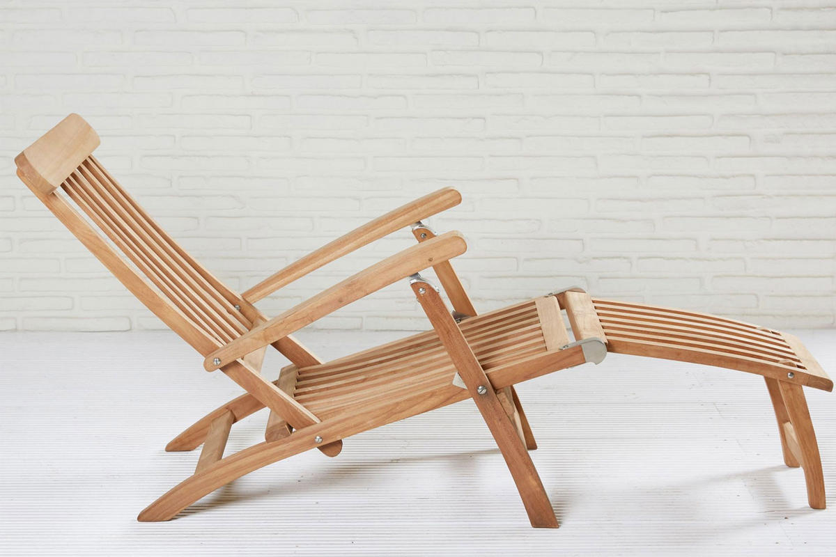 GARTENLIEGE Colorado 160x59x88, Teak, Natur - Naturfarben, Holz (59/88/160cm) - dasmöbelwerk