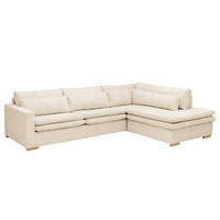 ECKSOFA mit Ottomane - Creme, Textil (299/216cm) - home24