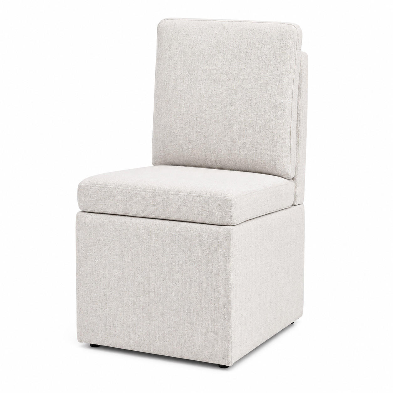 DREHSTUHL Chenille Beige drehbar, mit Stauraum und Rollen - Beige/Grau, Holzwerkstoff/Textil (49/92/65cm) - WISHDOR