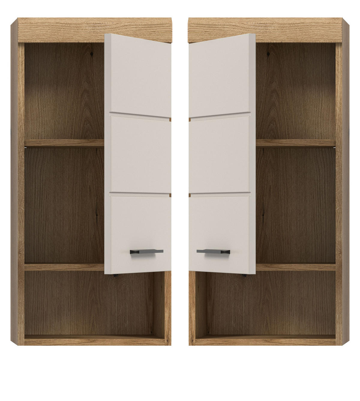 HÄNGESCHRANK Sand Kaschmir, Evoke Eiche, Badschrank hängend 37 cm - Kaschmir/Eichefarben, Holzwerkstoff/Kunststoff (37/79/24cm) - Inn.Furn