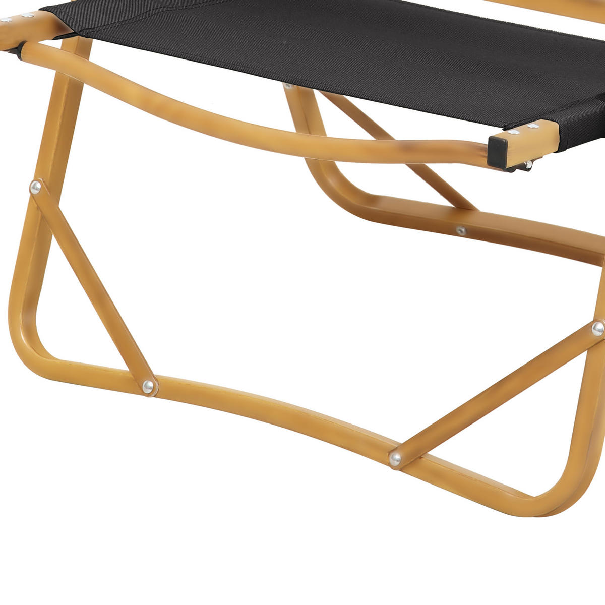 CAMPINGSTUHL klappbar Holzoptik Schwarz - Schwarz, Metall (55/61/53cm) - JAWINIO