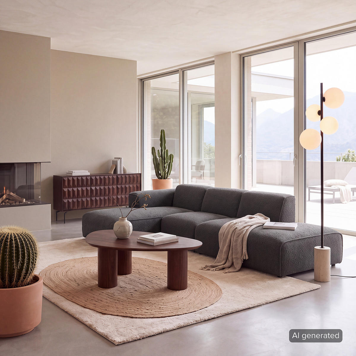 ECKSOFA mit Chaiselongue - Anthrazit/Schwarz, Kunststoff/Textil (290/173cm) - home24