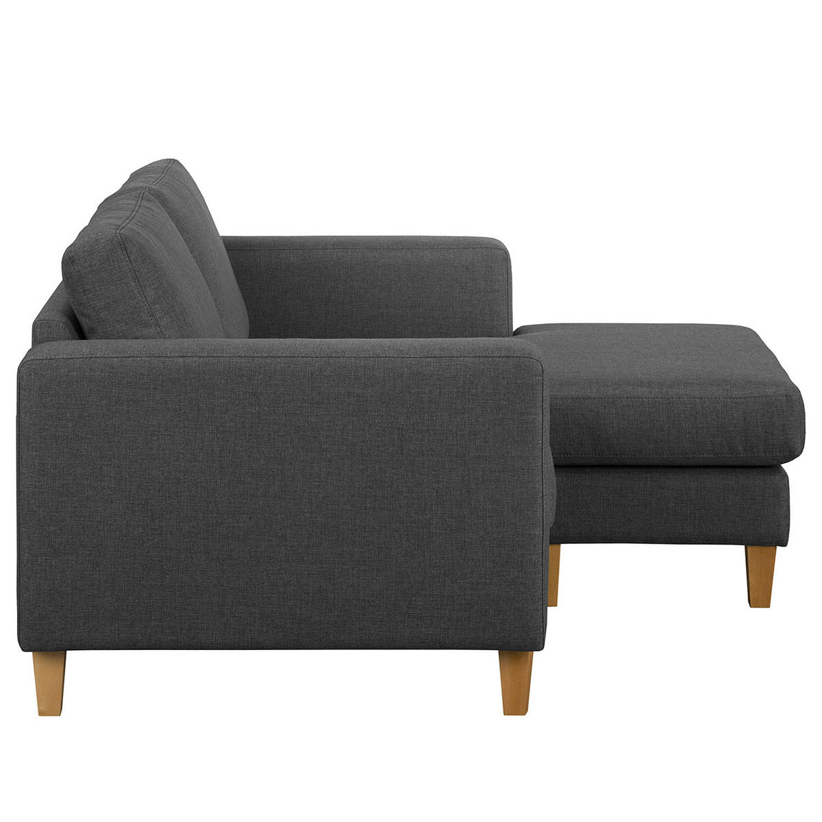 ECKSOFA - Dunkelgrau, Holz/Buchenholz (154/140cm) - home24