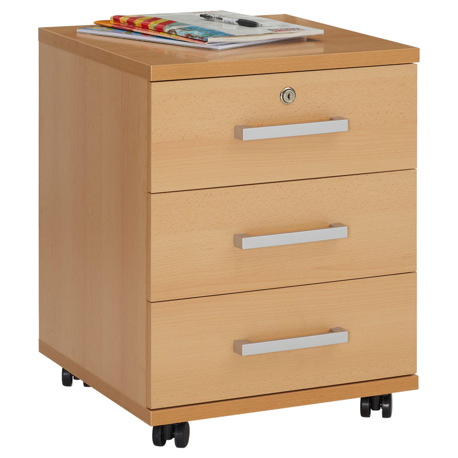 ROLLCONTAINER VANCOUVER - Buchefarben, Holzwerkstoff (44/58/45cm) - CARO-Möbel