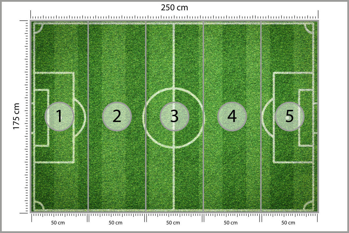 FOTOTAPETA Pre Študentskú Izbu Štadión Vtáčia Perspektíva Trávnik Ihrisko 250 x 175 cm - biela/zelená, papier (250/175cm) - Muralo