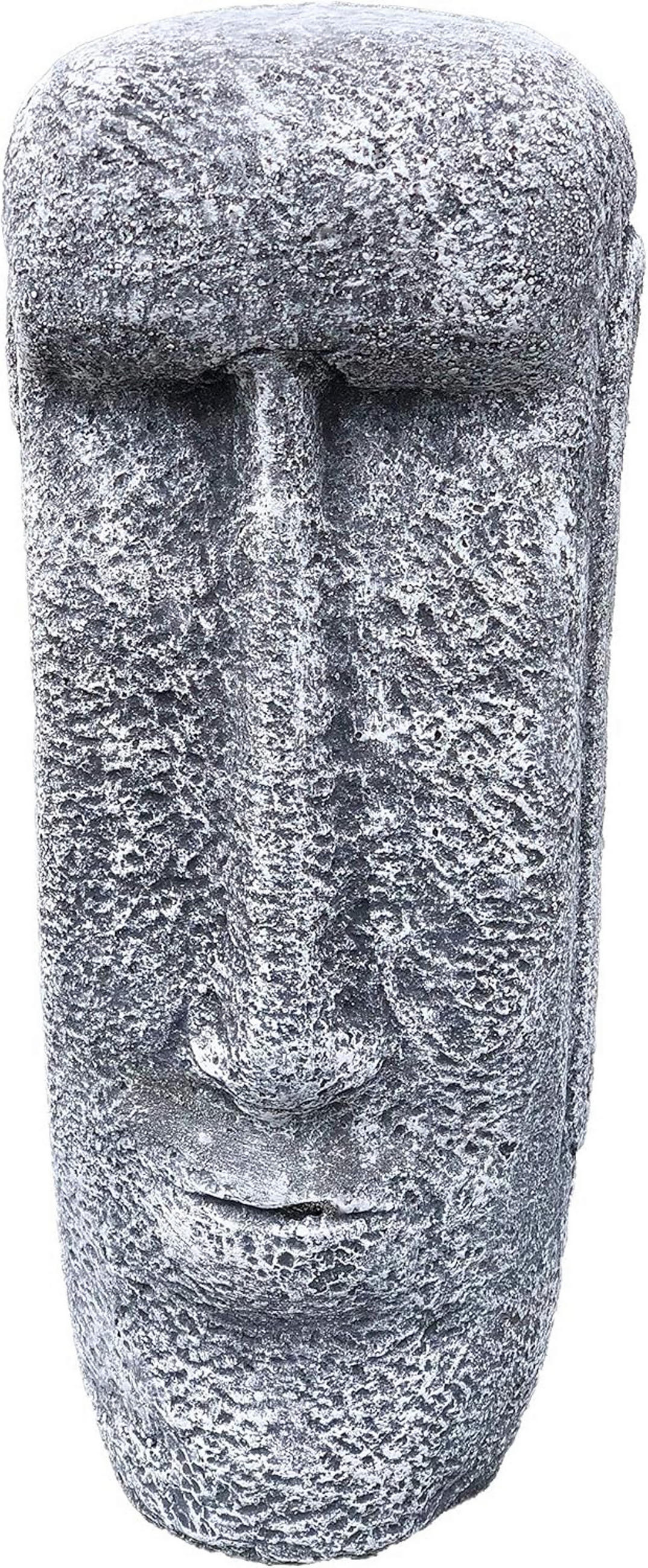 STEINFIGUR Osterinsel Gesicht frostfest massiver Steinguss - Grau, Stein (15/40/14cm) - stoneandstyle