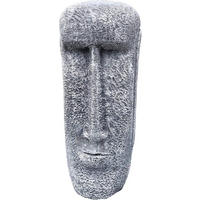 STEINFIGUR Osterinsel Gesicht frostfest massiver Steinguss - Grau, Stein (15/40/14cm) - stoneandstyle