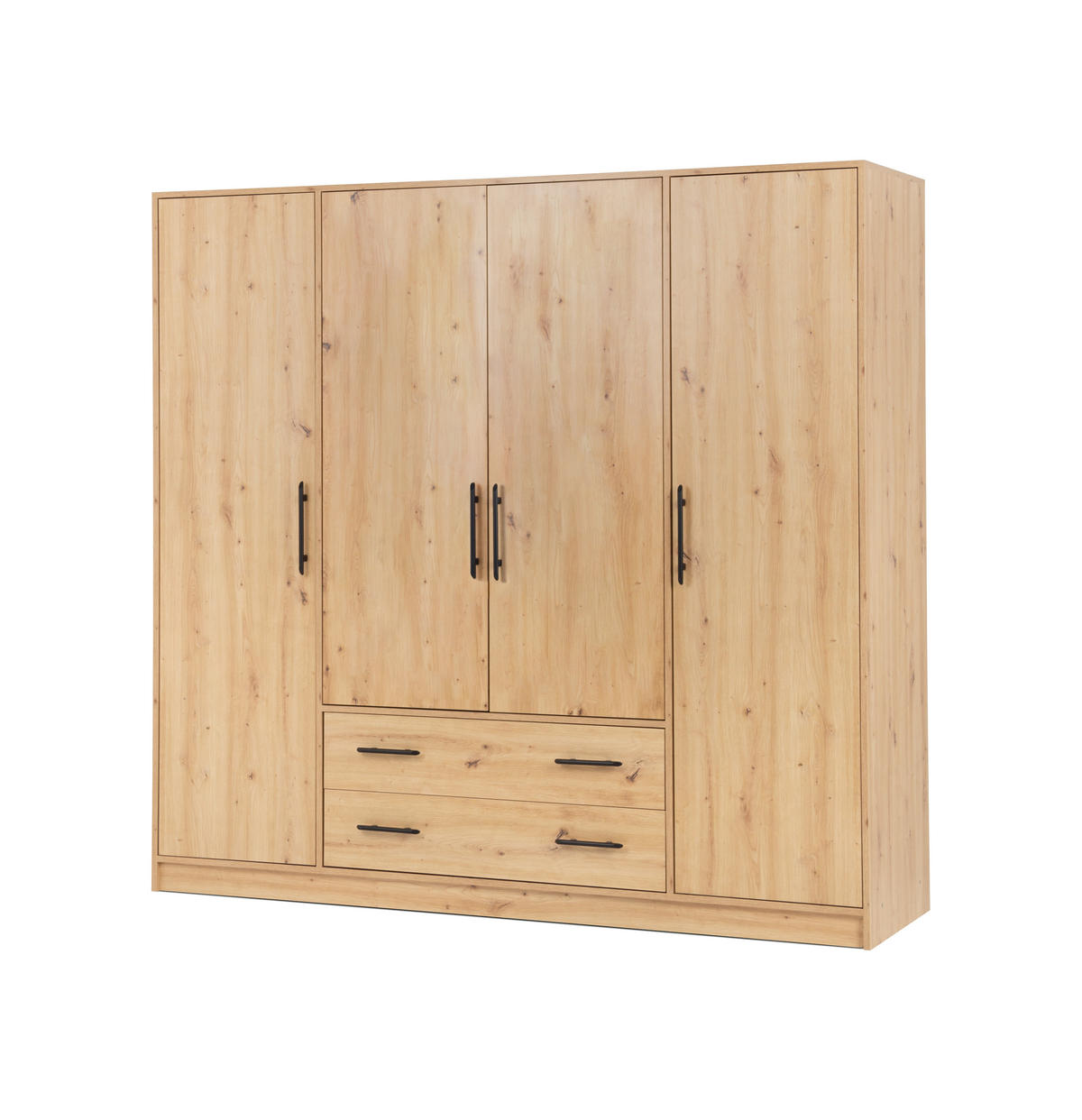 DREHTÜRENSCHRANK VANO 200/190/56cm 4-türig Eiche Artisan - Eiche Artisan, Holzwerkstoff (200/190/56cm) - MASSENO