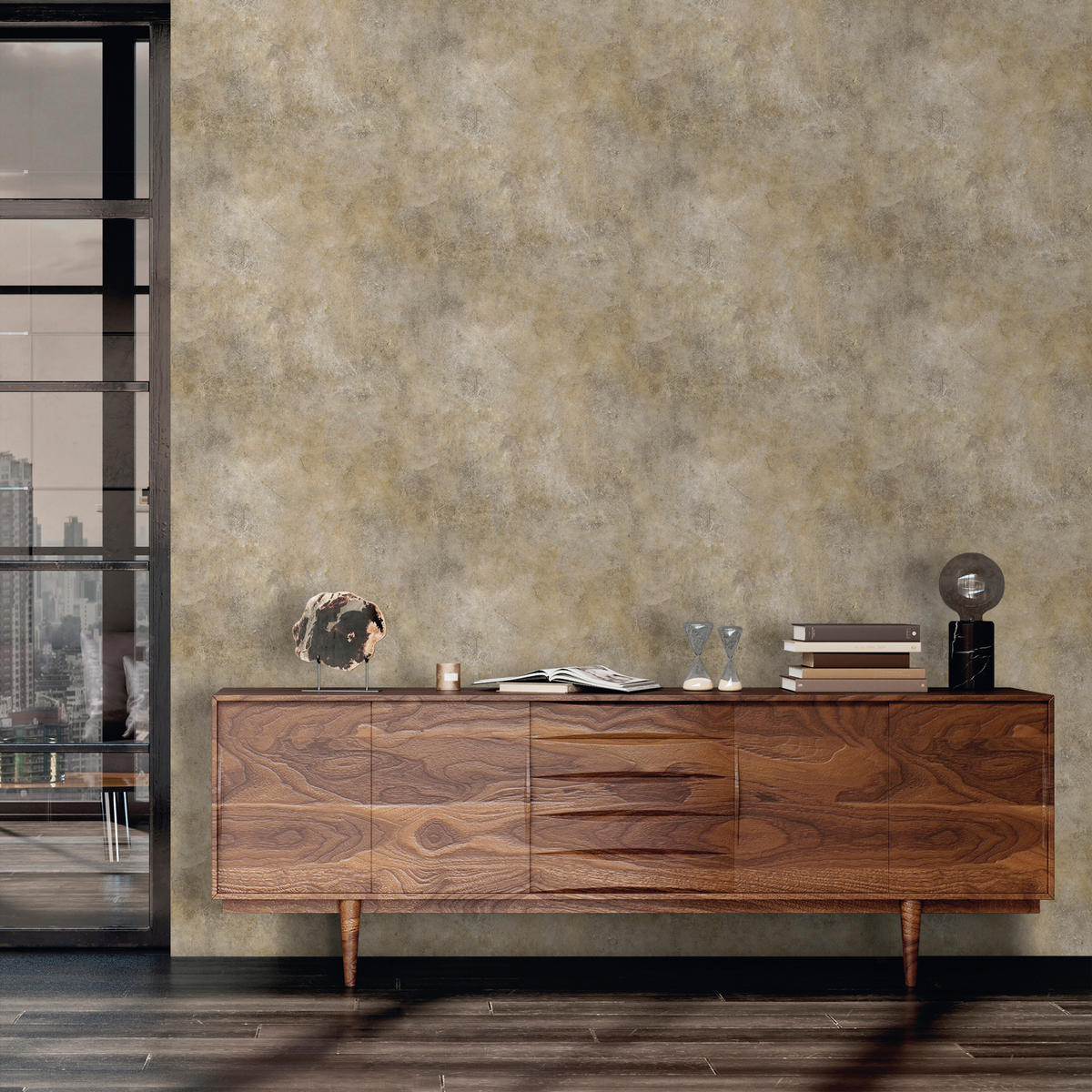 TAPETE Beton-Optik 53 cm x 10 m - Beige, Papier (53/1000cm) - Sanders & Sanders