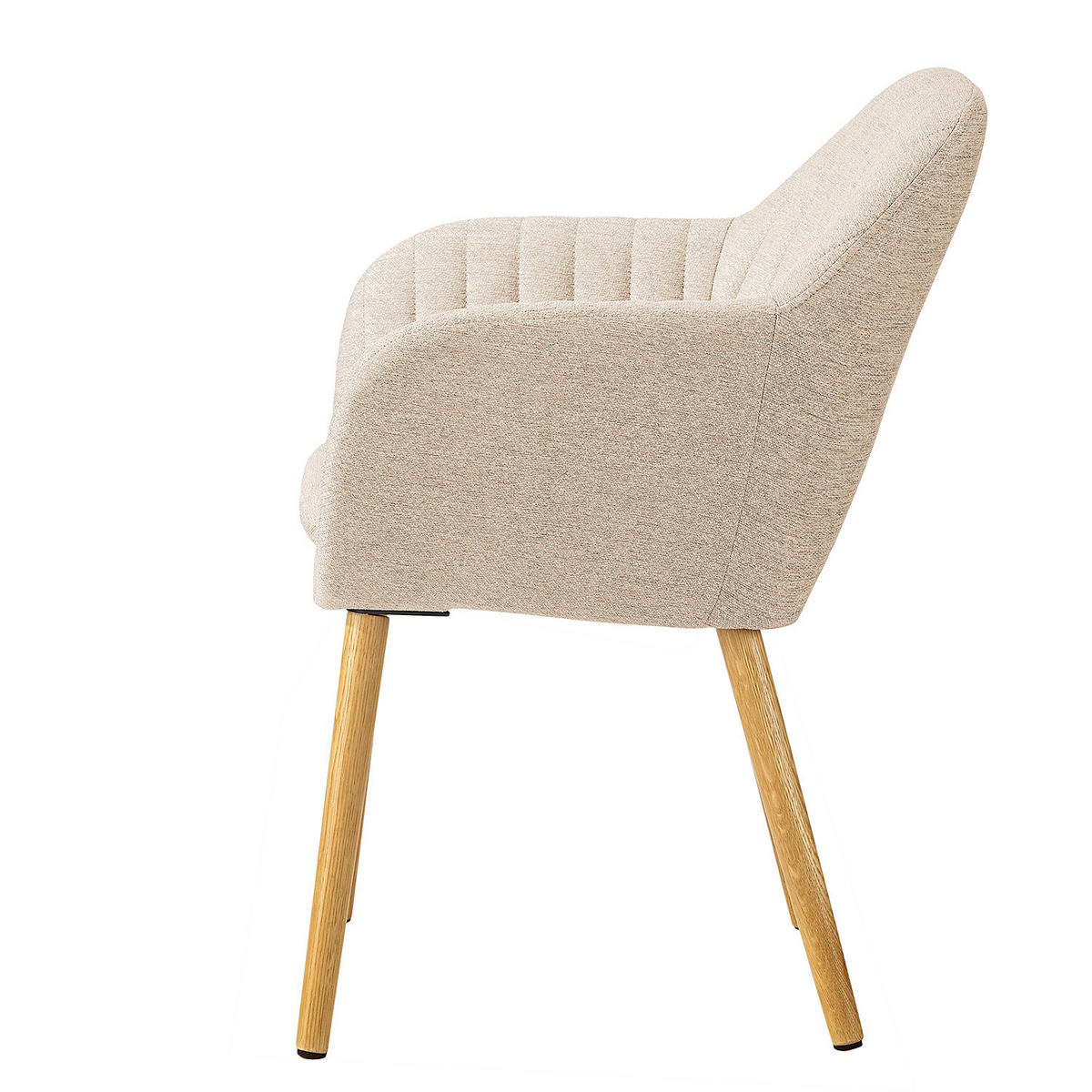 ARMLEHNENSTUHL - Eichefarben/Beige, Eichenholz/Holz (57/83/61cm) - home24