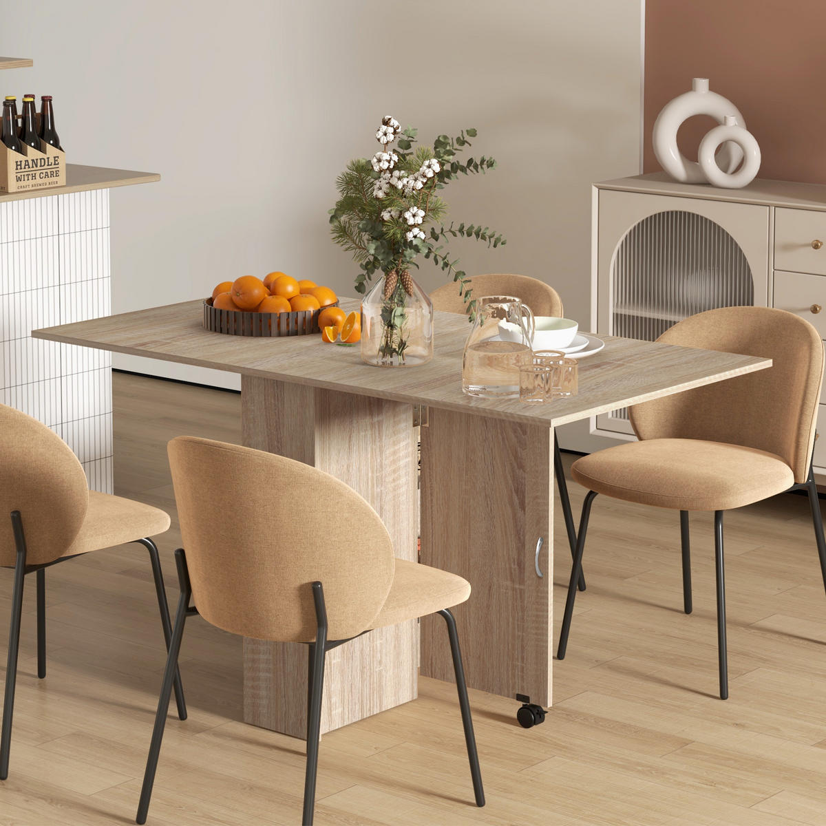 ESSTISCH Naturholz 1 Stück - Beige, Kunststoff (140/75/74cm) - GiPP