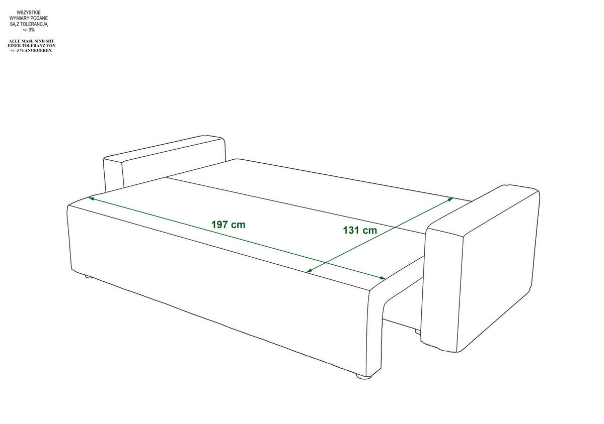 SOFA AMBRO Poso 55 mit Schlaffunktion, Hellgrau, Sofa mit Stauraum - Grau, Textil (90/85/230cm) - Bedante
