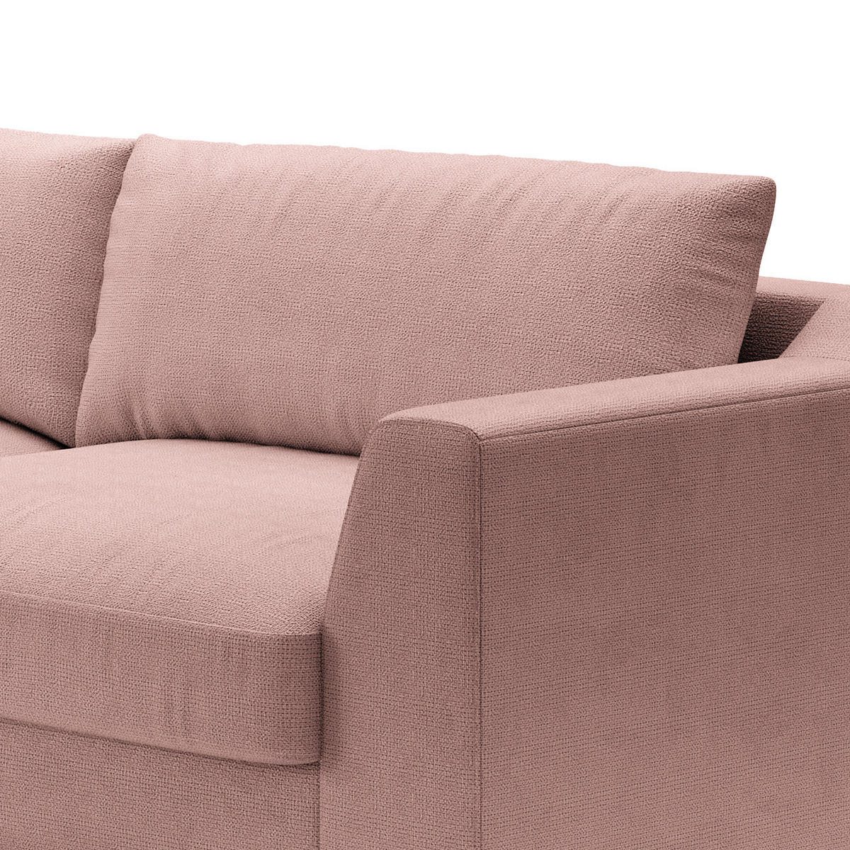 BIG-SOFA - Hellrosa, Kunststoff/Textil (274/90/112cm) - home24