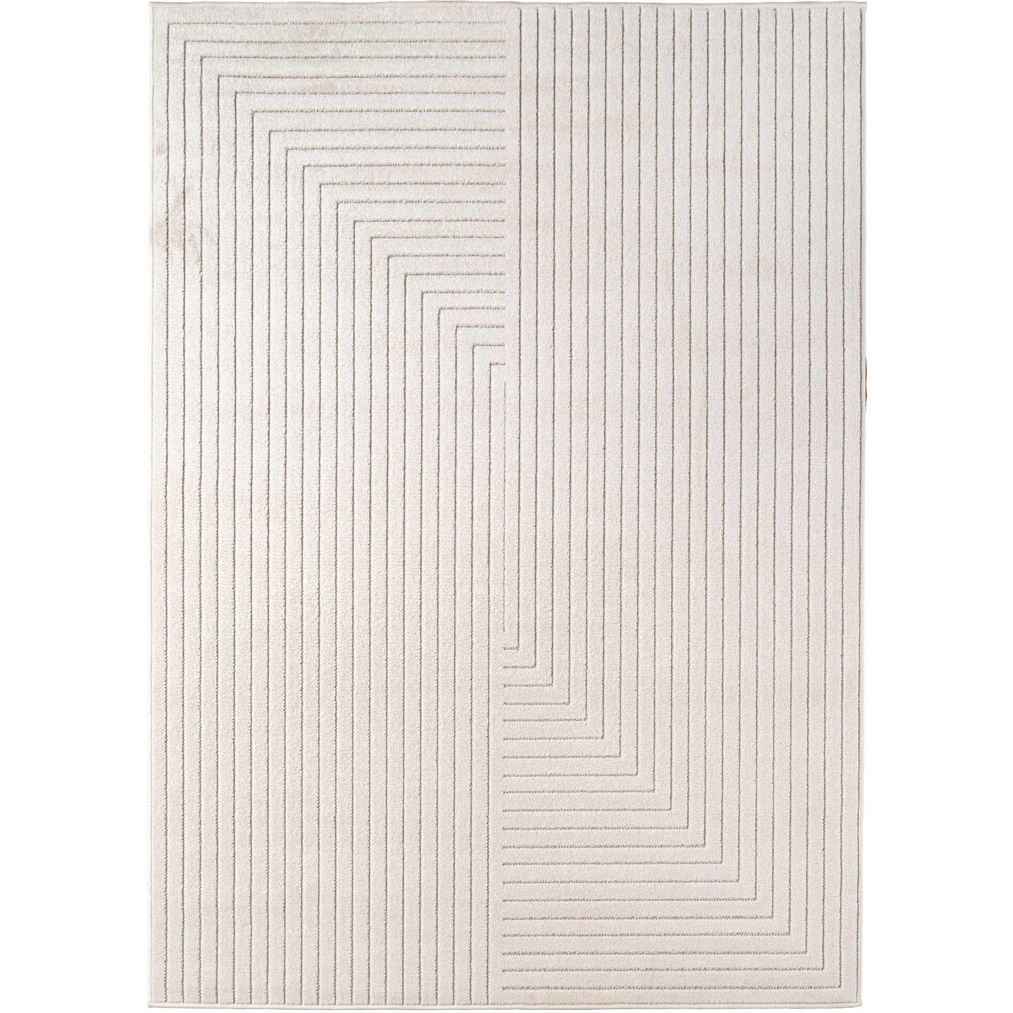 TEPPICH In-/Outdoor Kurzflor Skandinavisch Muster Polypropylen Terrasse Creme Rechteckig 140x200 - Creme, Textil (140/200cm) - KADIMA DESIGN
