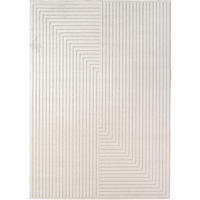 TEPPICH In-/Outdoor Kurzflor Skandinavisch Muster Polypropylen Terrasse Creme Läufer 80x250 - Creme, Textil (80/250cm) - KADIMA DESIGN