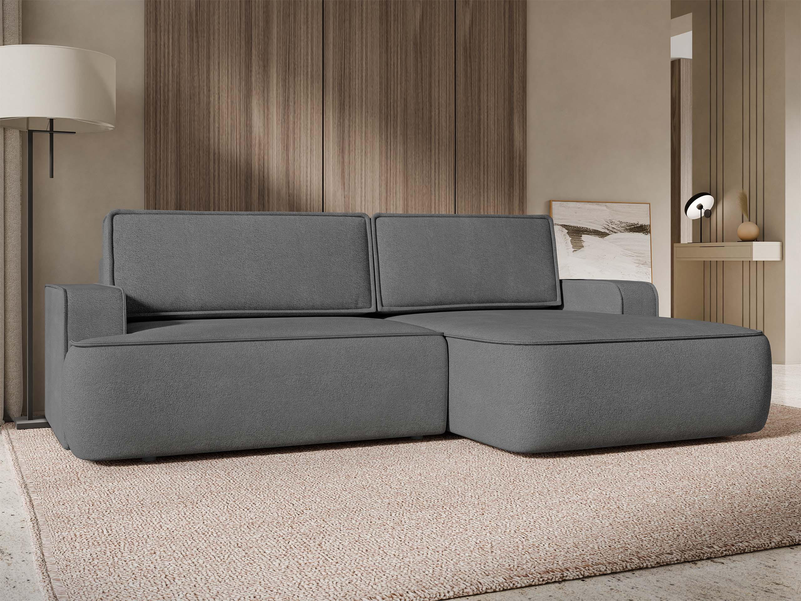 ECKSOFA Mono, Seite: Rechts - Schwarz/Grau, Holz/Kunststoff (260/168cm) - MIRJAN24