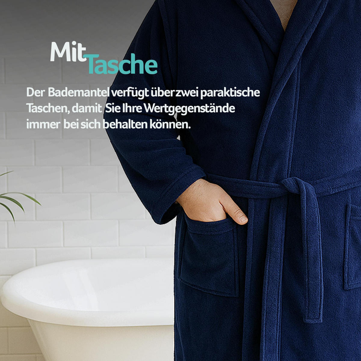 BADEMANTEL Übergrößen ( 4XL -6XL ) Marine 4XL - Blau, Textil (4XLnull) - Bestlivings