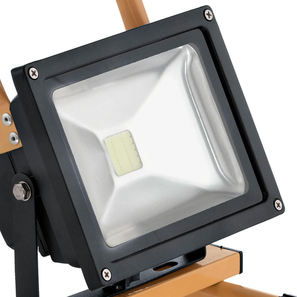 LED BAUSTRAHLER Schwarz Gelb schwenkbar 2er Set - Schwarz, Glas (22.5/10/28cm)