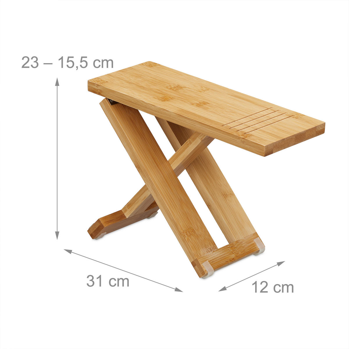 2-tlg.TOILETTENHOCKER - Hellbraun, Holz/Kunststoff (12/23/31cm) - Relaxdays