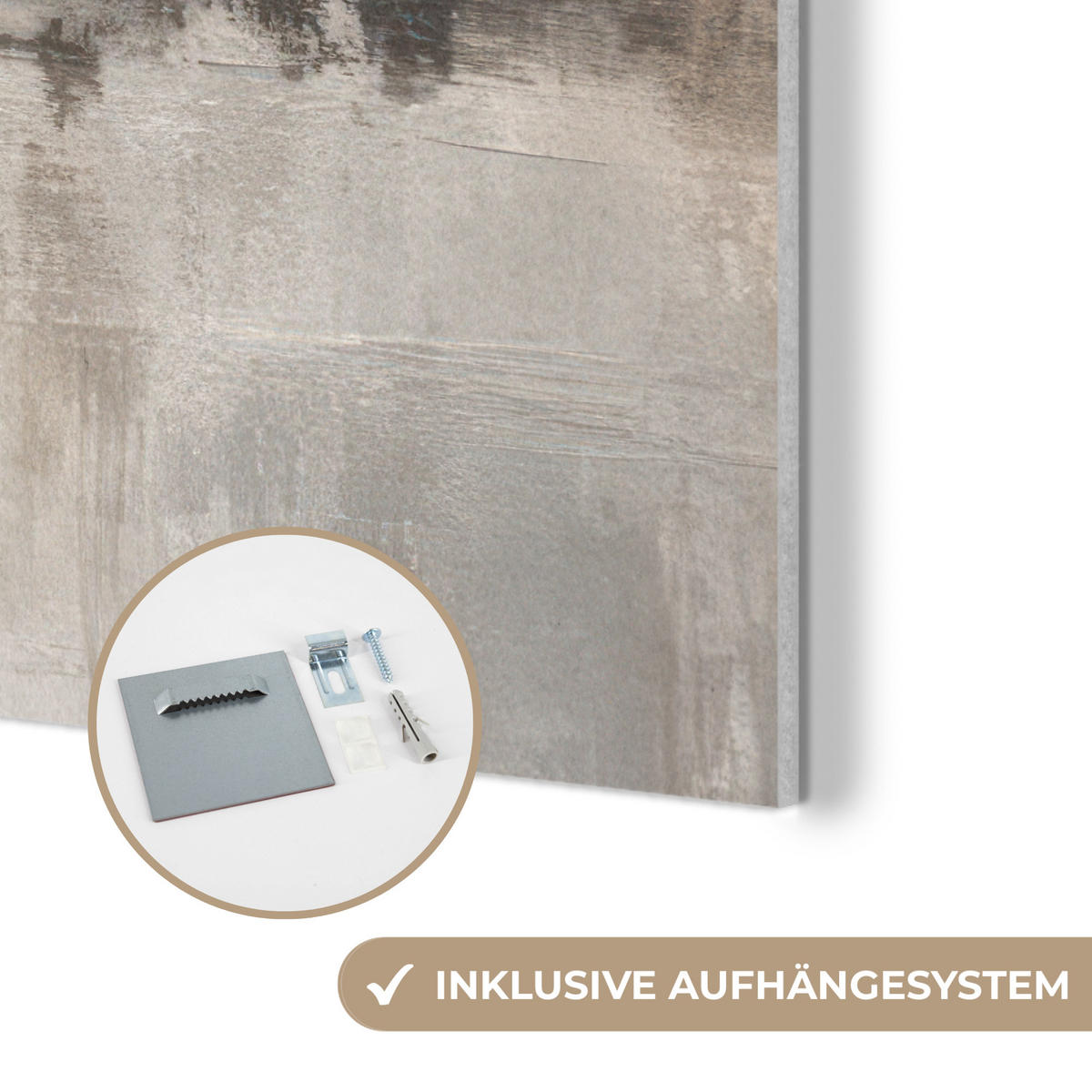 AKUSTIKPANEEL Moderne Kunst - Abstrakt - Beige 100x70 cm - Beige, Textil (100/0.9/70cm) - MuchoWow