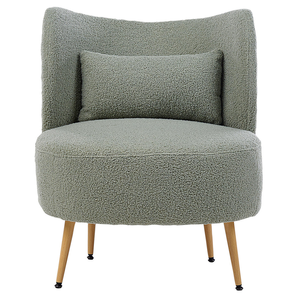 SESSEL mit Kissen Bouclé Grün Otsby II - Grün, Textil (60/76/55cm) - Beliani