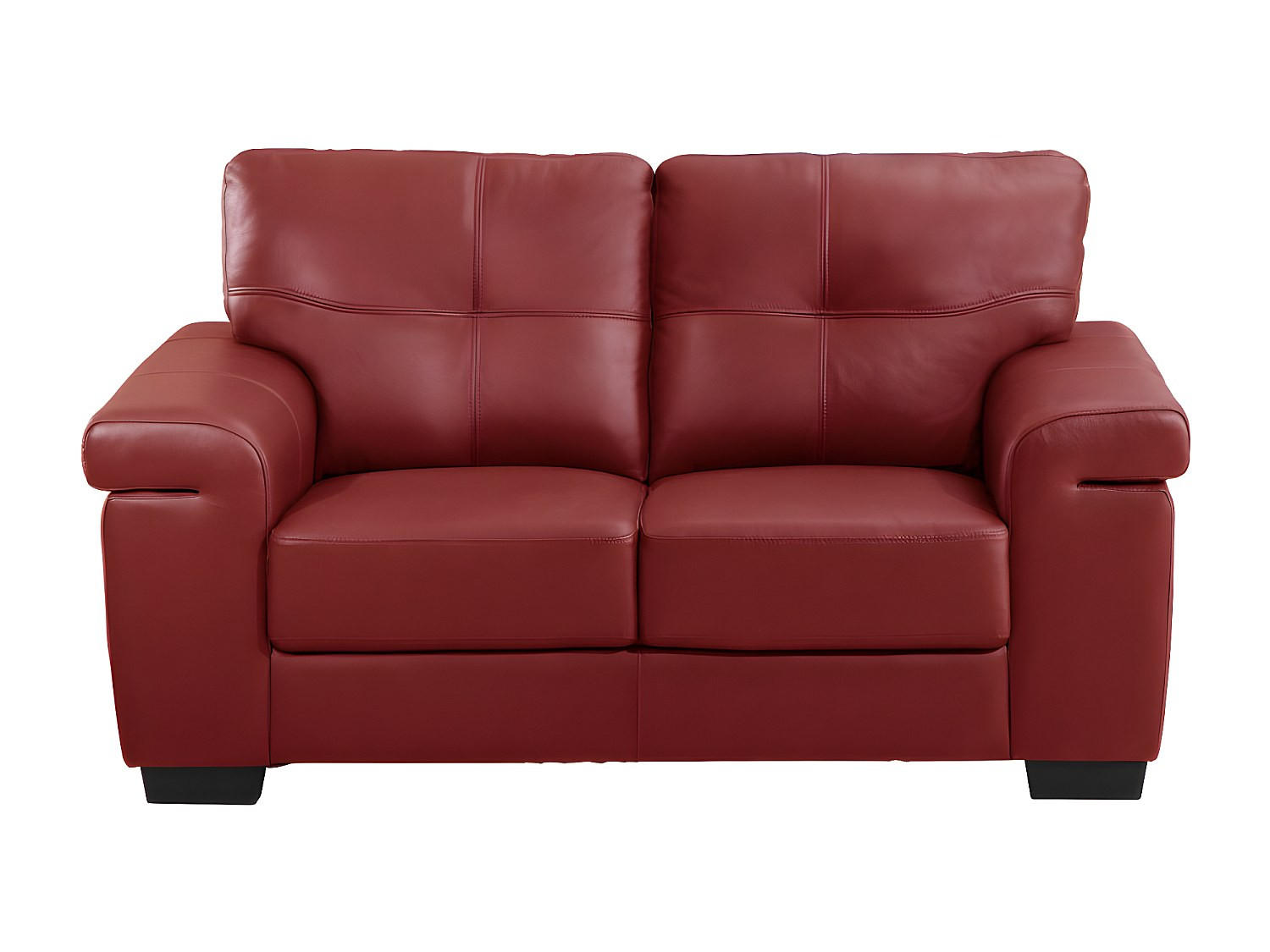 SOFA ohne Schlafmöglichkeit - 2 Personen - Leder - Rot - - Rot, Leder (161/89/93cm) - Vente-Unique