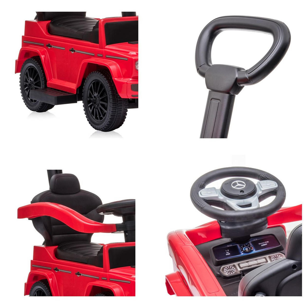 RUTSCHER Mercedes Benz G350 rot Mercedes Benz G350 Schubstange Musikfunktion Staufach - Rot, Kunststoff (86/41/95cm) - Lorelli