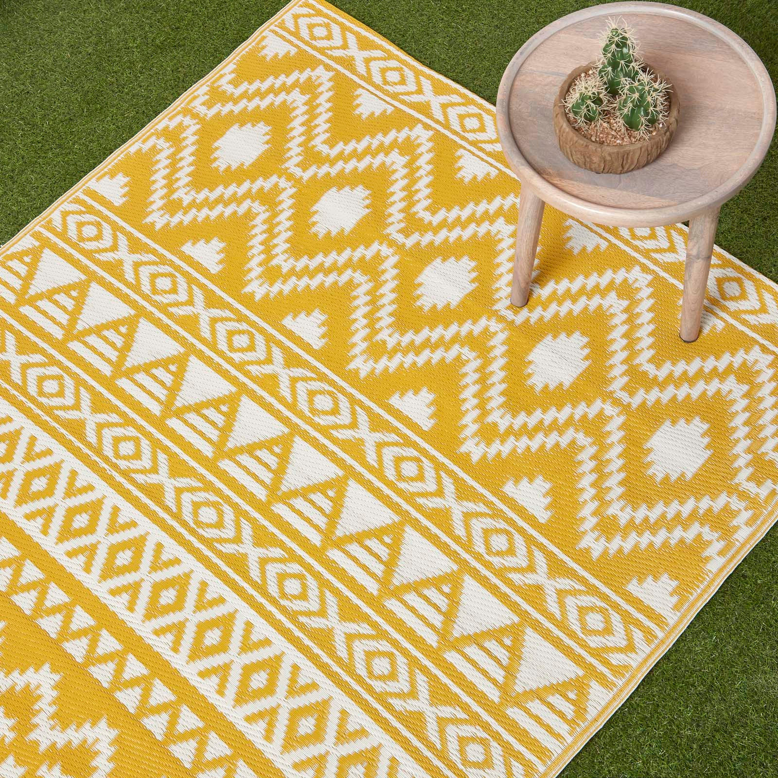 OUTDOORTEPPICH Anna mit Ethno-Muster 120/180 cm - Gelb, Kunststoff (120/180cm) - Homescapes