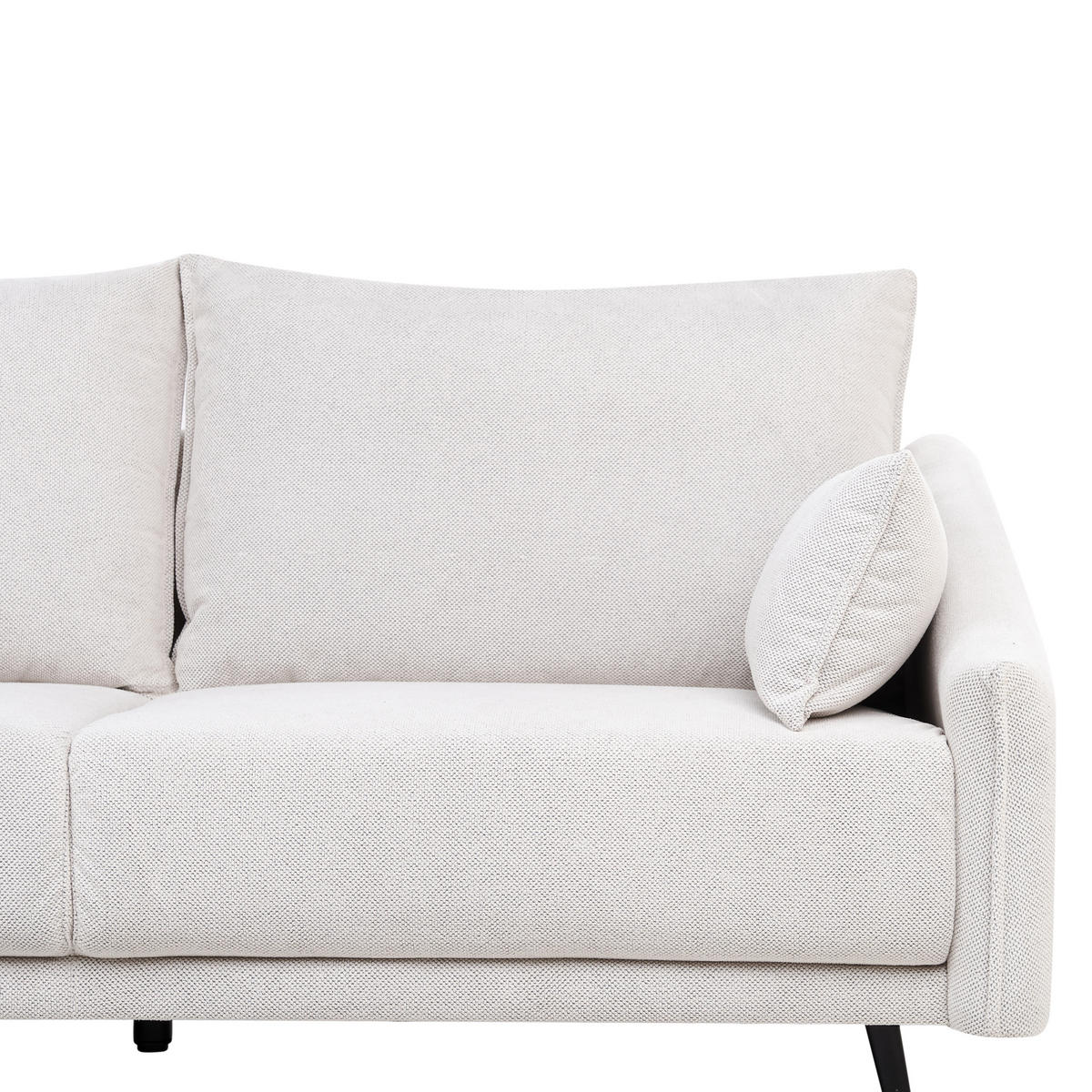 ROHOVÁ POHOVKA 3-místná Látka Krémově bílá pravostranná Varde - krémová, textil (245/162cm) - Beliani