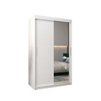 SCHWEBETÜRENSCHRANK 200/120/62 2-türig - Silberfarben/Weiß, Holz/Kunststoff (120/200/62cm) - MÖBEL KRYSPOL
