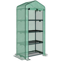 FOLIOVÝ SKLENÍK, tmavě zelený, PE, ocel - tmavě zelená, plast (50/160/70cm) - Outsunny