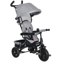 KINDERDREIRAD, Grau, Metall+ Kunststoff - Grau, Metall (95/50/106cm) - HOMCOM