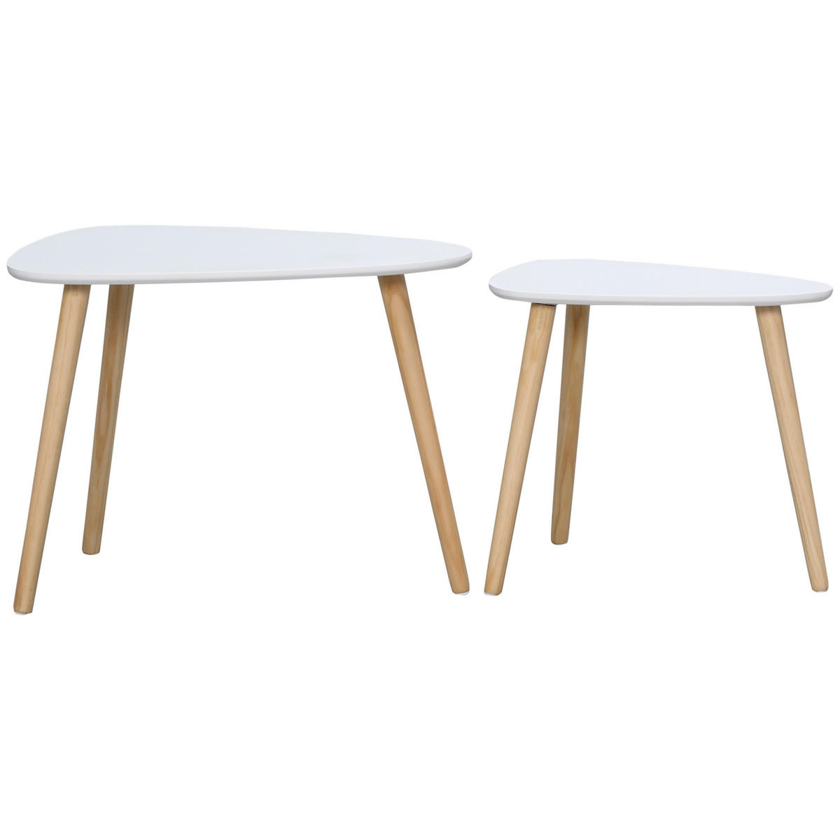 BEISTELLTISCH Weiß 2 Stück - Weiß, Kunststoff (59.5/39.5/45cm) - GiPP
