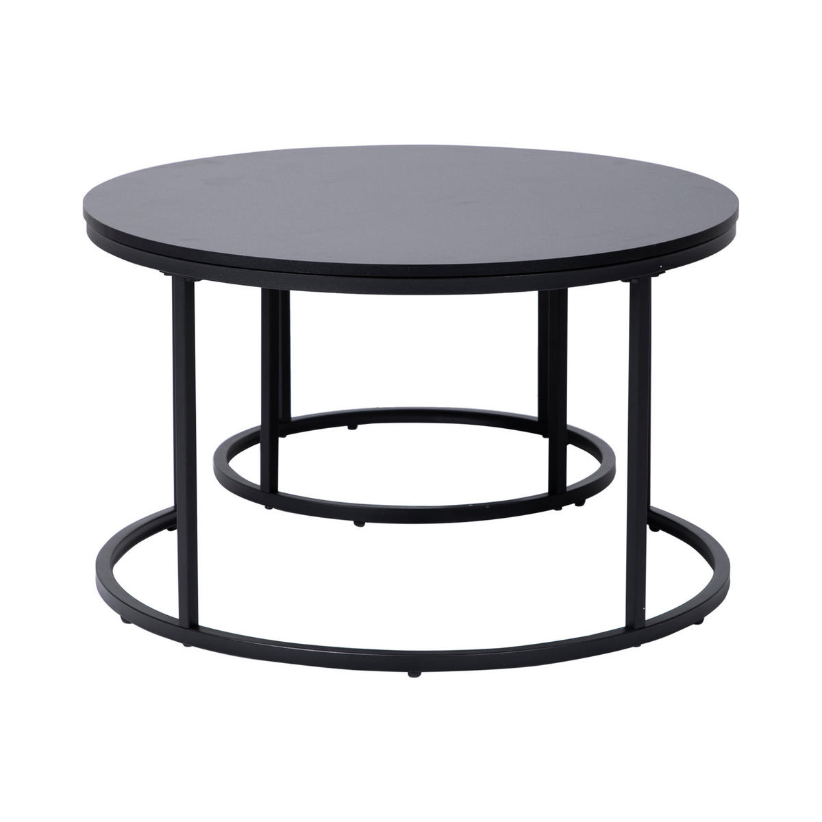 COUCHTISCH 2er Set rund schwarz - Schwarz, Holzwerkstoff (70/70/42.5cm) - Home Collective