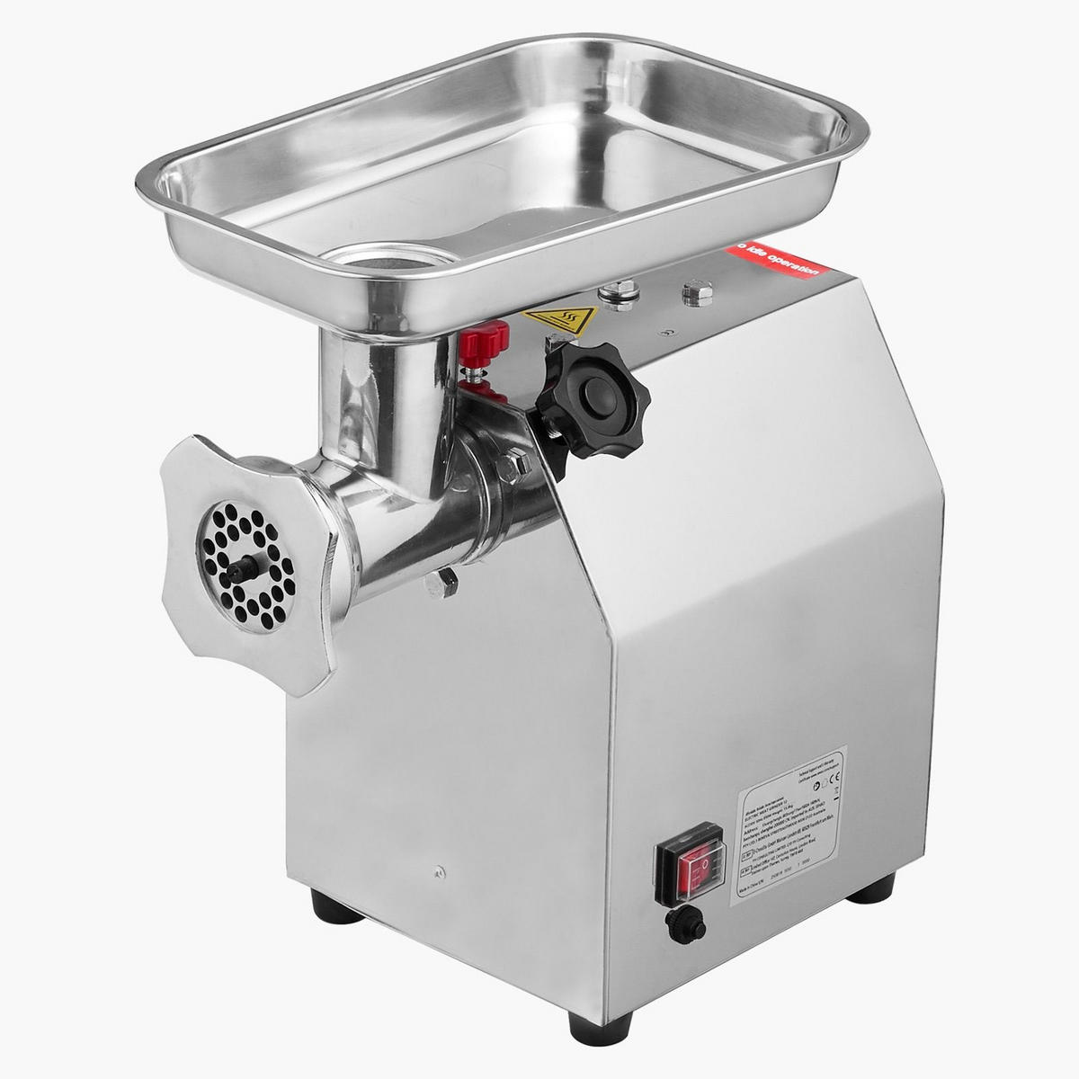 FLEISCHWOLF GEWERBLICHER ELEKTRISCHER 850W Edelstahl Silber - Silberfarben, Metall (31.01/46.02/42.01cm) - Rolipo