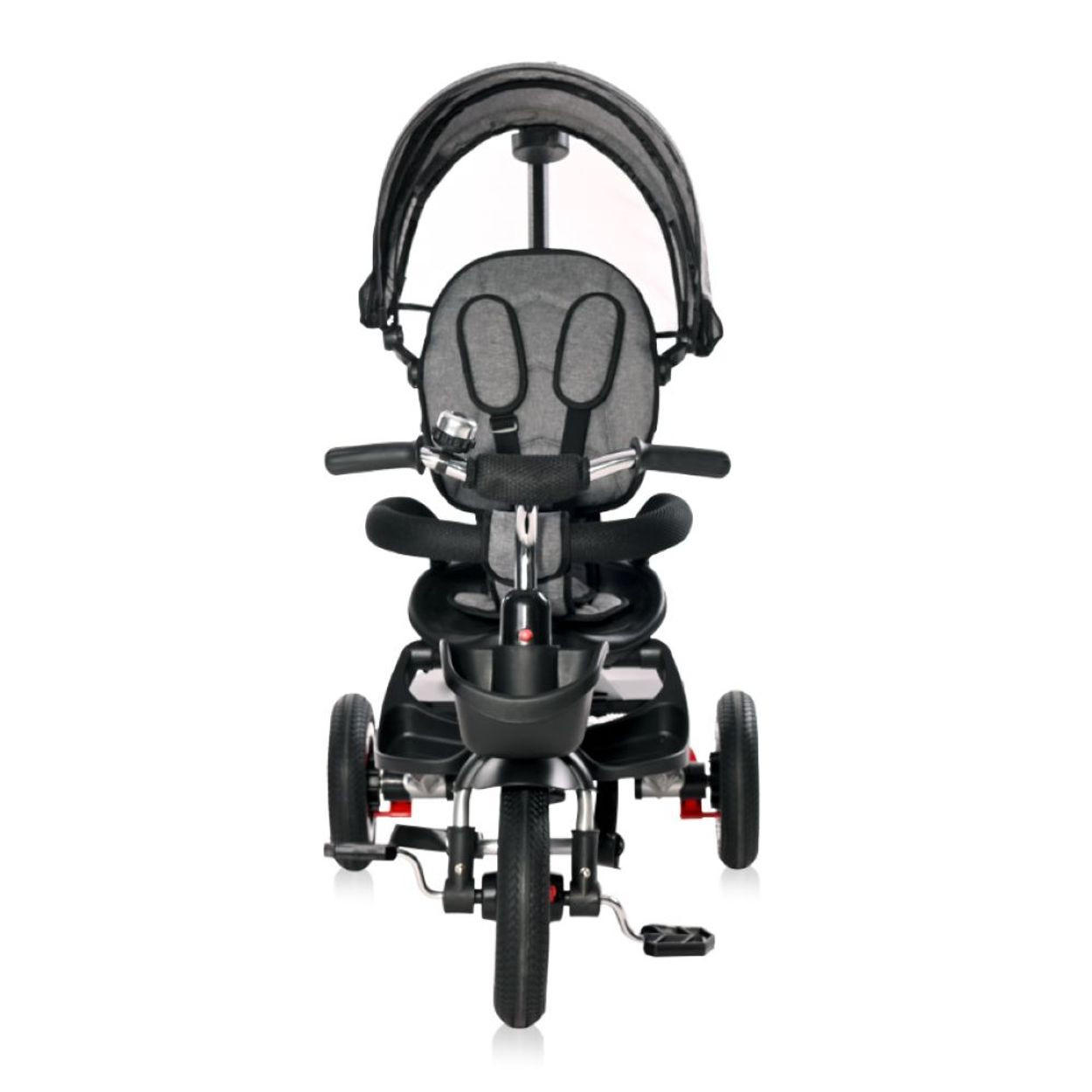 DREIRAD Zippy 3 in 1 grau umkehrbarer Sitz umbaubar Luftreifen Freilauf Gurt - Grau, Metall (92/50/100cm) - Lorelli