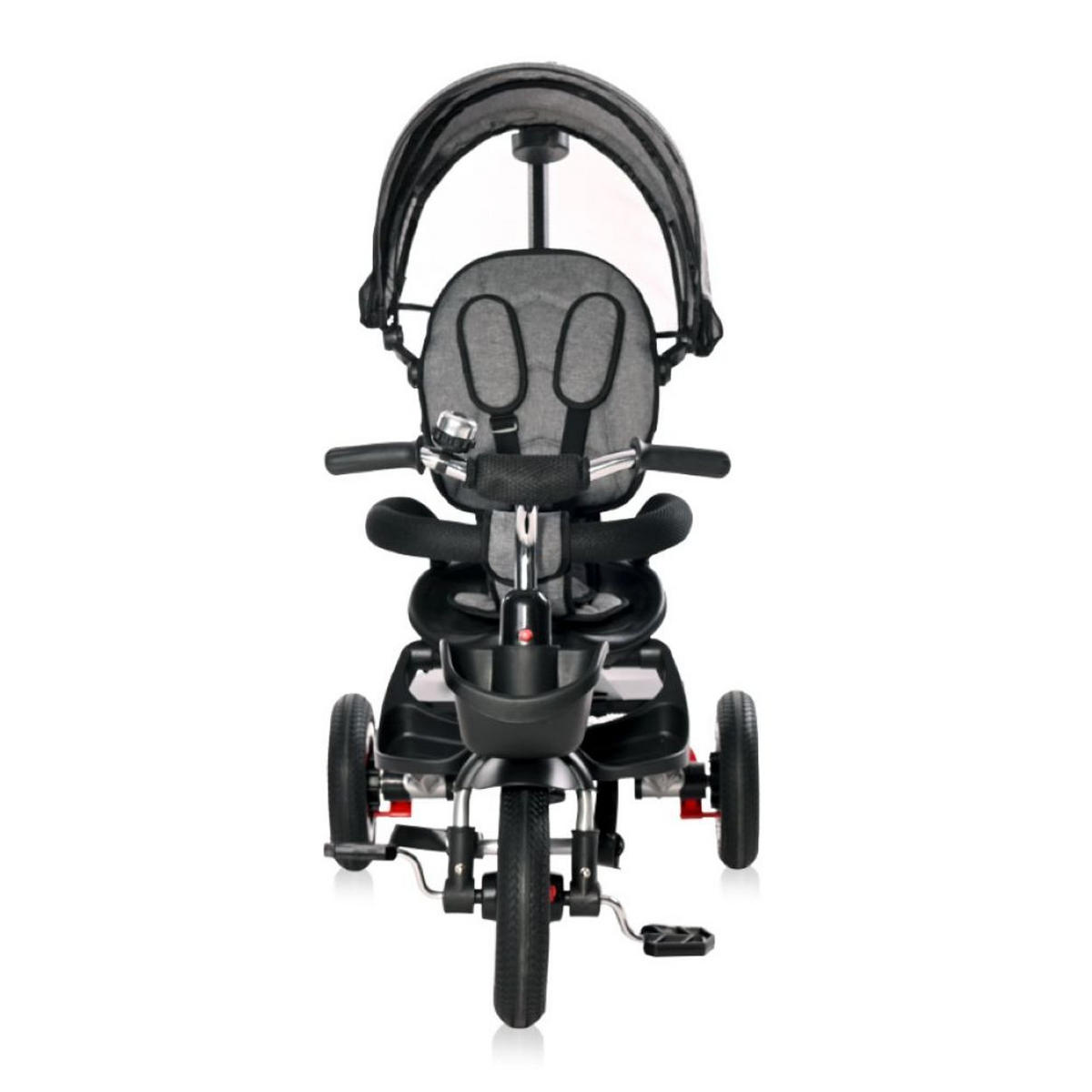 DREIRAD Zippy 3 in 1 grau umkehrbarer Sitz umbaubar Luftreifen Freilauf Gurt - Grau, Metall (92/50/100cm) - Lorelli