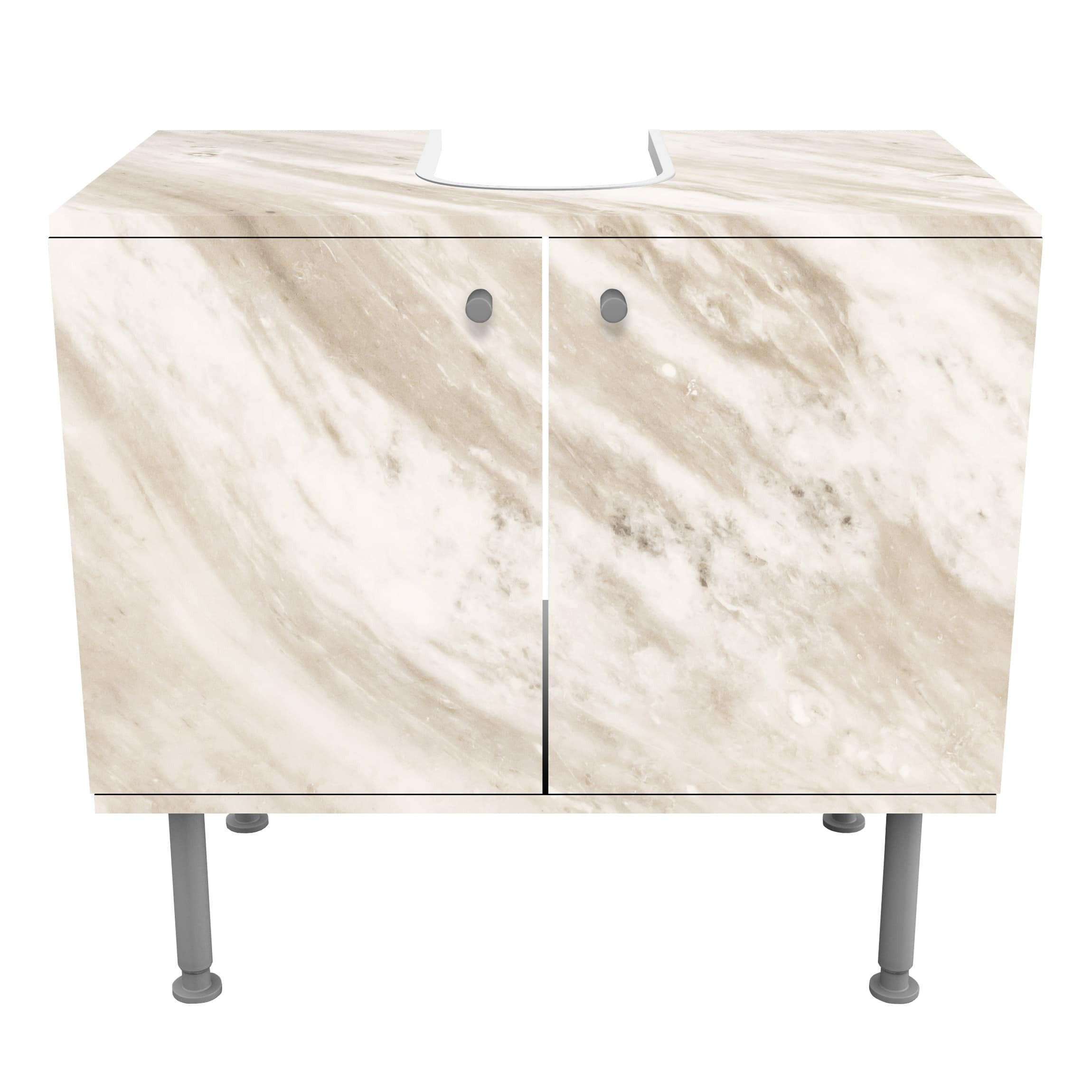 WASCHBECKENUNTERSCHRANK Palissandro Marmor Beige 60/55/35 cm - Beige, Holzwerkstoff (60/55/35cm) - Bilderwelten