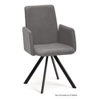 ARMLEHNSTUHL (6er-Set) Daune 52x92x60 Schwarz/Grau - Schwarz/Grau, Kunststoff (60/92/52cm) - 58aufmkessel