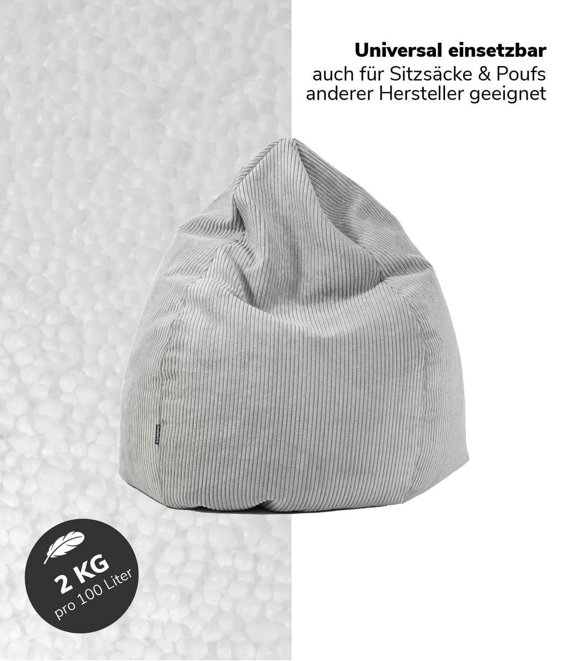 SITZSACK-FÜLLUNG Der Nachfüller - Weiß, Kunststoff (60/55/66cm) - Mokebo
