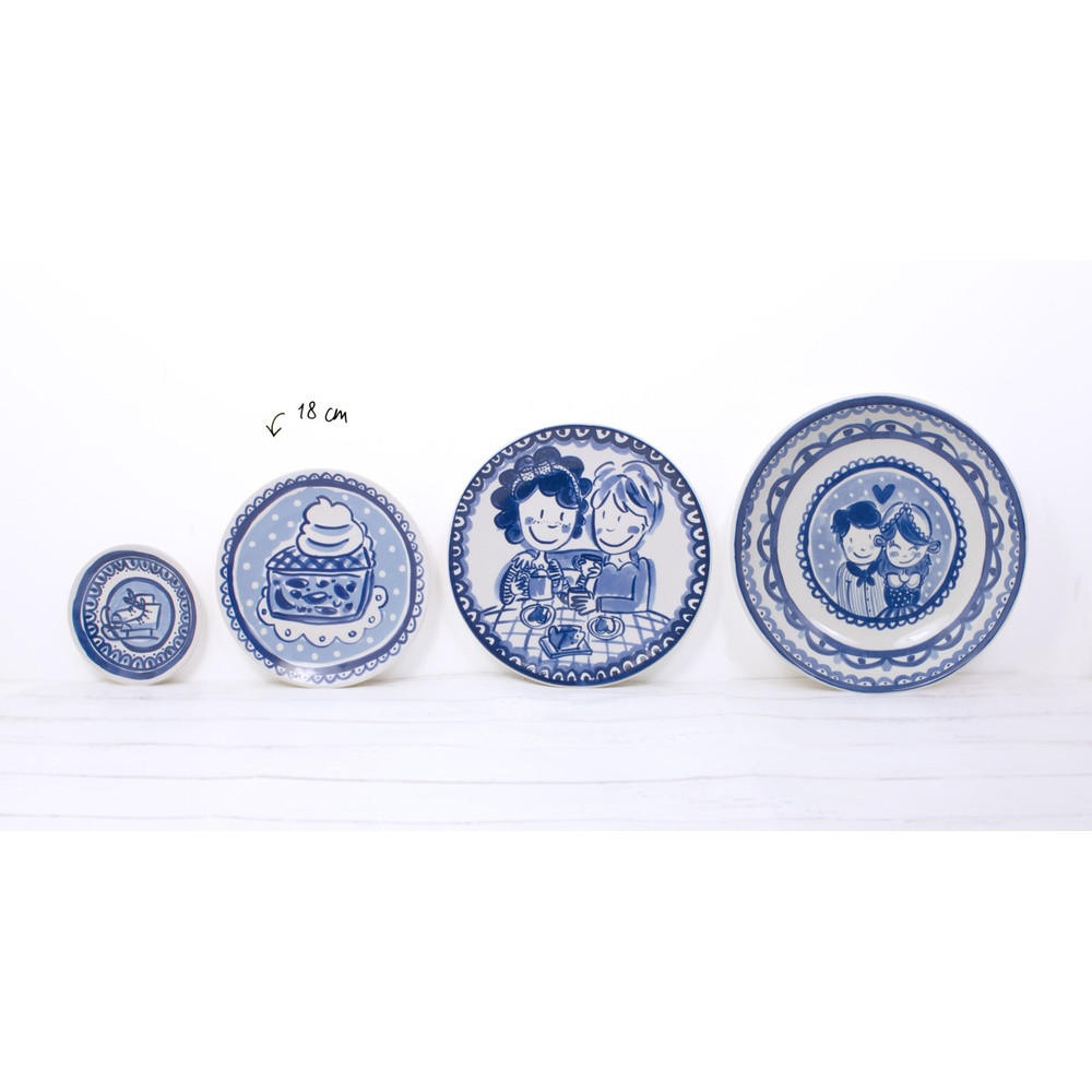 KUCHENTELLER Küchlein in Blau - 18cm - Multicolor, Keramik (18/18/2cm) - Blond Amsterdam