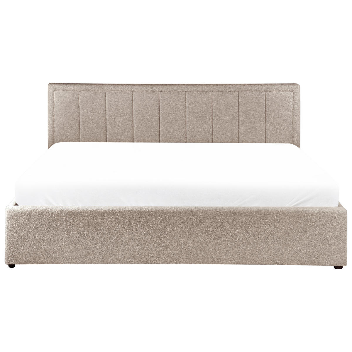 BETT mit Stauraum 180/200 cm Bouclé Taupe Montlaur - Taupe, Textil (180/200cm) - Beliani