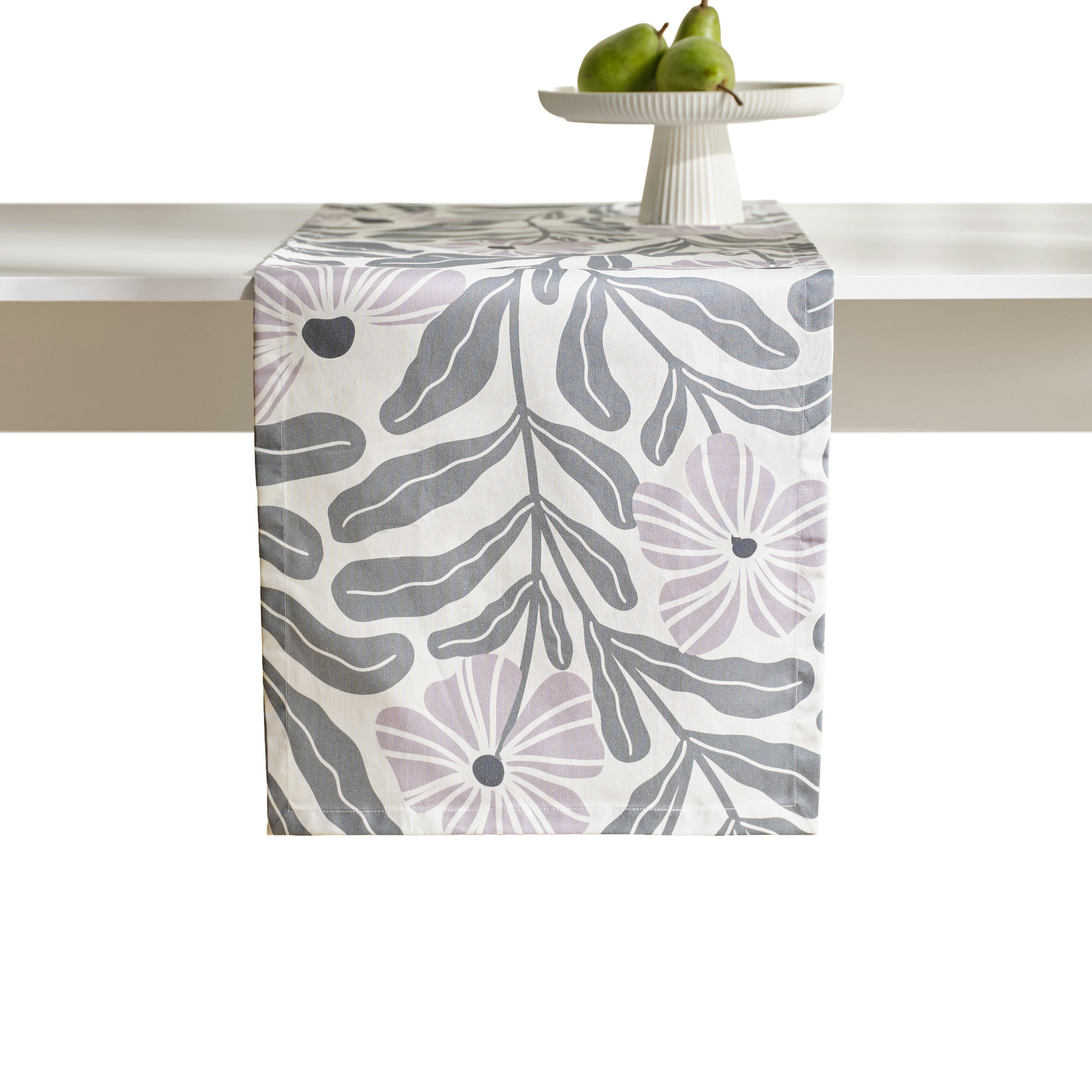 TISCHLÄUFER Leyra 40x180cm, Weiß - Weiß, Textil (180/40/1cm) - home&you