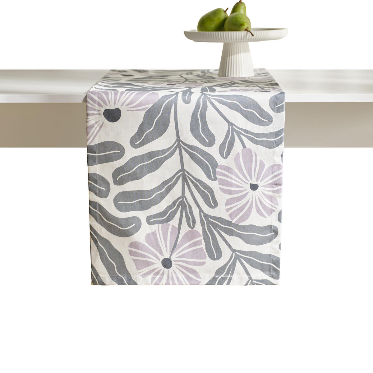 TISCHLÄUFER Leyra 40x180cm, Weiß - Weiß, Textil (180/40/1cm) - home&you