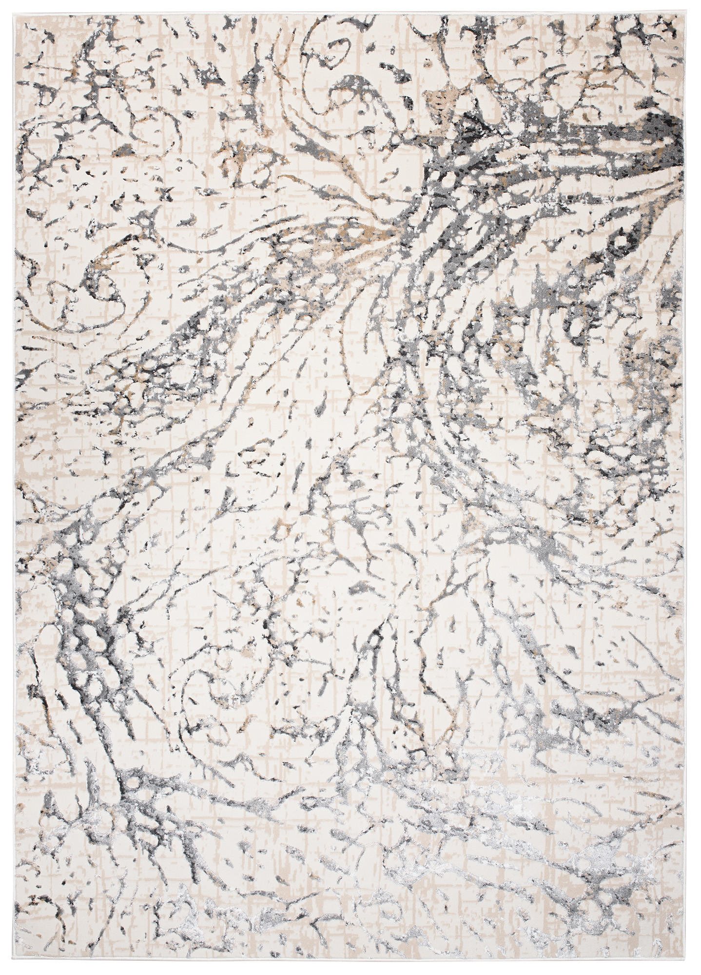 Tapiso Teppich Creme, Grau 120x170 cm